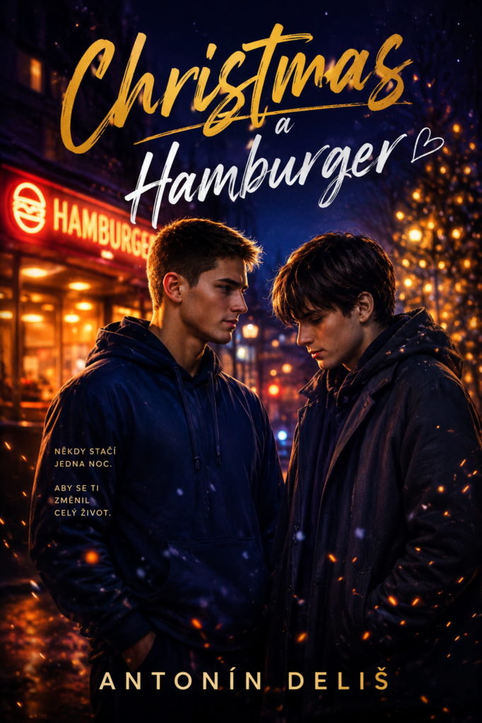 Christmas a Hamburger — první obálka vznikající zimní romance