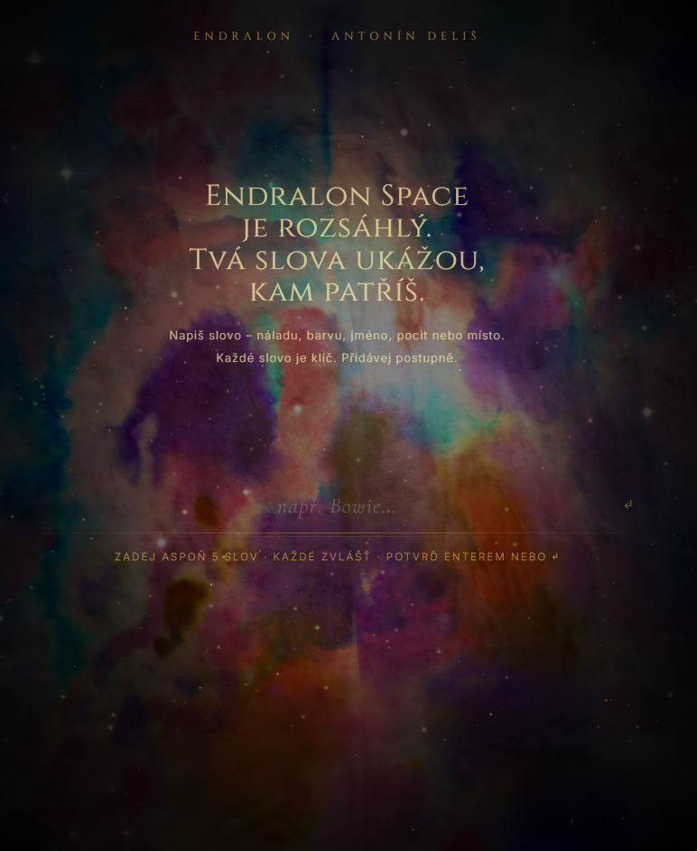 Na webu se objevil Průvodce Endralon Space Na webu se objevil Průvodce Endralon Space